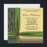 Emerald Peacock Gold 30th Birthday Invitation<br><div class="desc">Elégante couleur vert émeraude et plumes de paon or, sash et bijoux invitation de fête du trentième anniversaire de la femme. Ajoutez vos détails à l'avant et à l'arrière en choisissant simplement le bouton orange "Customisez-le !" pour commencer à ajouter vos détails d'événement, le style de police, la taille et...</div>