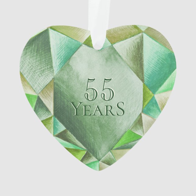 Emerald Watercolor Heart 55e anniversaire du Maria (dos)