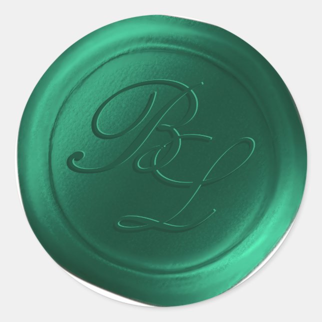 Émeraude Double Monogramme Faux Stickers Cire (Devant)