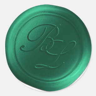 Émeraude Double Monogramme Faux Stickers Cire