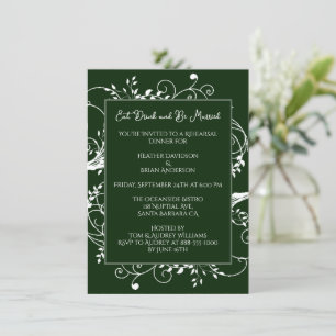 Émeraude Green Flourish Reply Dîner Invitation