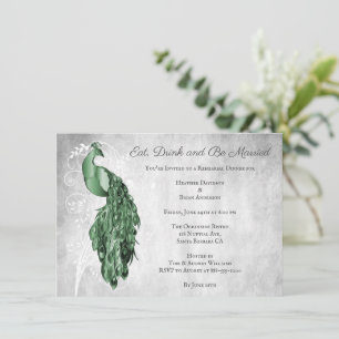 Émeraude Green Peacock Répétition Dîner Invitation