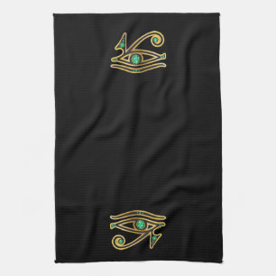 Émeraude Oeil de Ra en or Serviette de cuisine