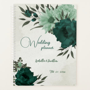 émeraude romantique et mariage floral vert doux