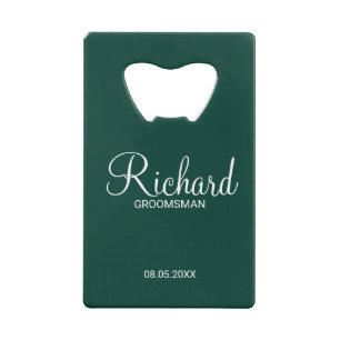 Émeraude Vert moderne Groomsman personnalisé