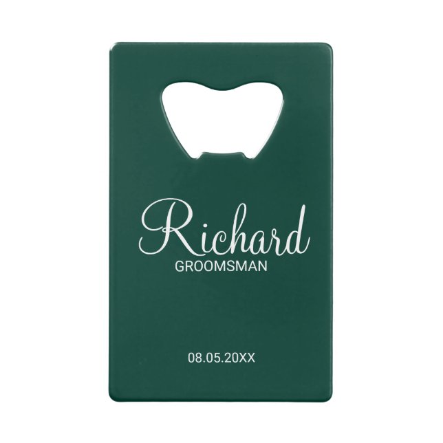 Émeraude Vert moderne Groomsman personnalisé (Devant)