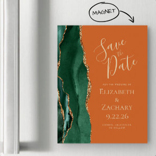 Émeraude Vert Or Agate Rouille Aimant Save the Dat