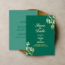Émeraude verte carte de mariage à conserver pour l