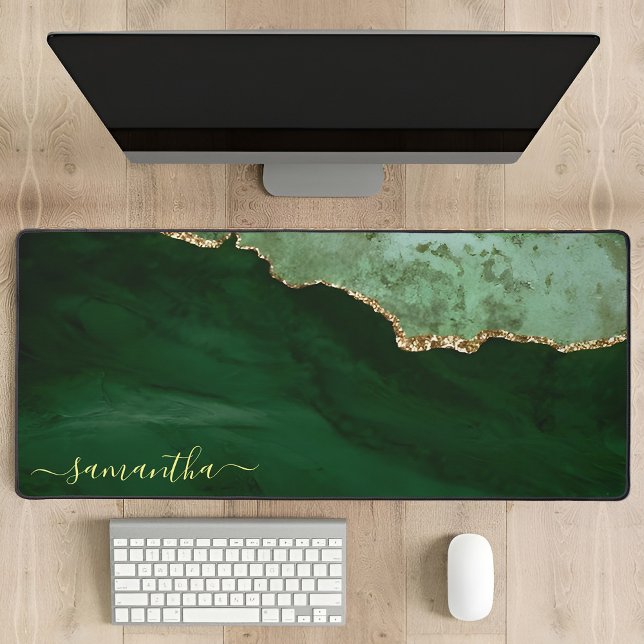 Émeraude verte minimale personnalisée (Custom gift desk mat)