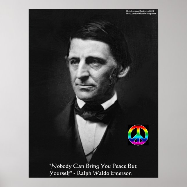Emerson "Apaisez-vous" Affiche de citation de sage (Devant)