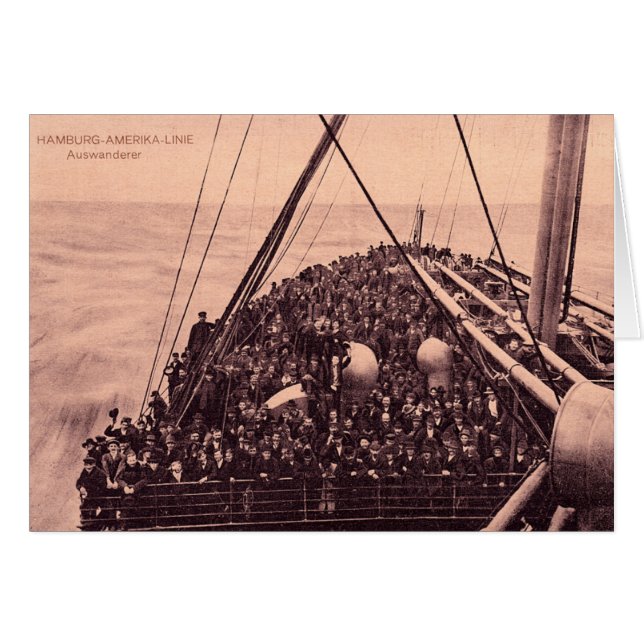 Émigrants 1910 de Hambourg Amerika Linie (Devant horizontal)