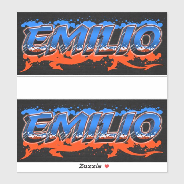 Emilio Prénom Nom Graffiti Autocollant Autocollant (Feuille)