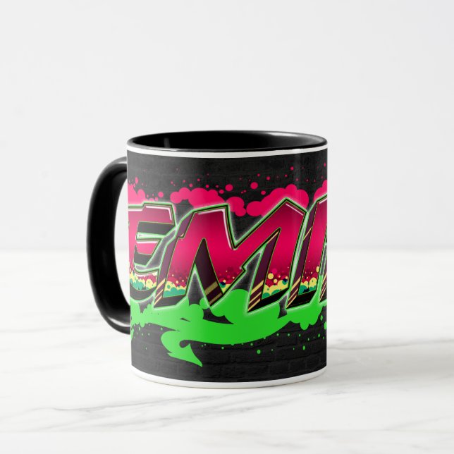 Emily prénom Graffiti red Green Tasse (Devant gauche)
