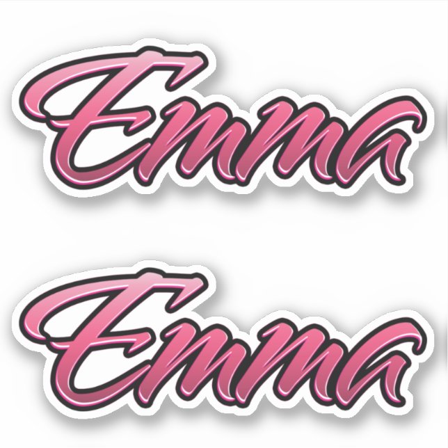 Emma autocollant rose décoloré set d'autocollants (Devant)