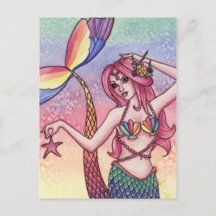 Emmy - Carte postale Rainbow Mermaid