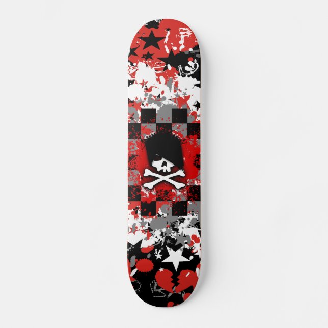 Emo Skull Skateboard Deck (Recto)