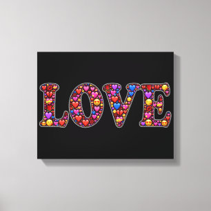Emoji amour toile enveloppée