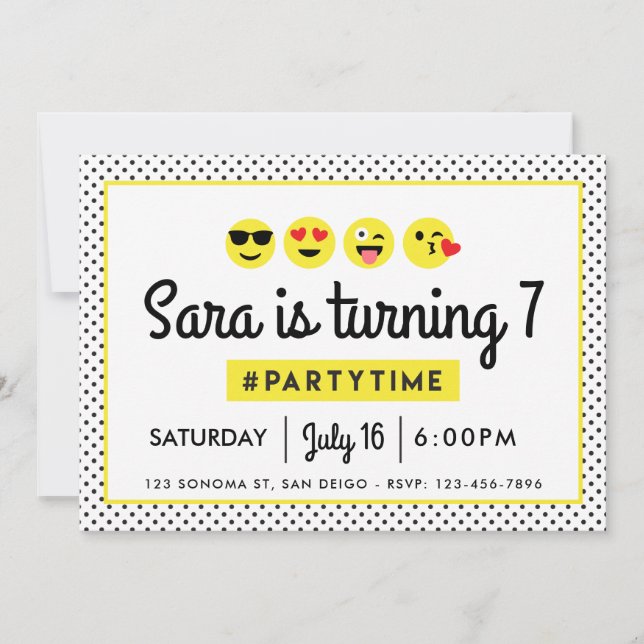 Emoji anniversaire invitation (Devant)