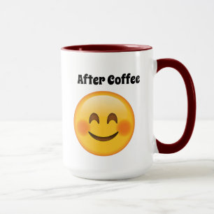 Emoji avant et après tasse de café