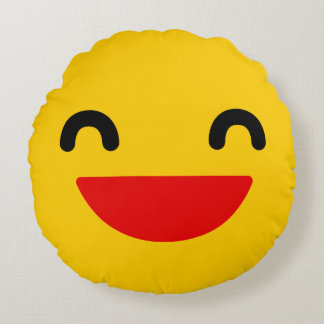Emoji Coussin rond riant