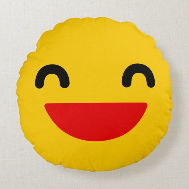 Emoji Coussin rond riant (Devant)