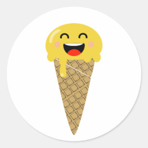 Emoji crème glacée Happy Sticker
