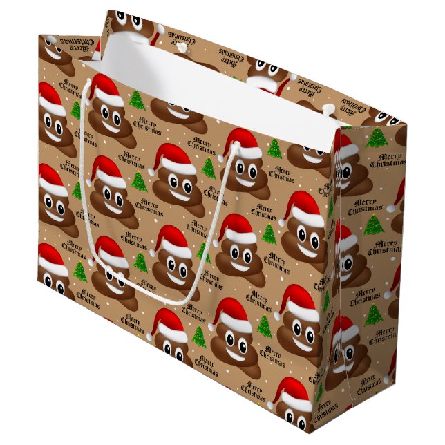emoji de noël pois avec sac cadeau de chapeau sant (Devant Angle)