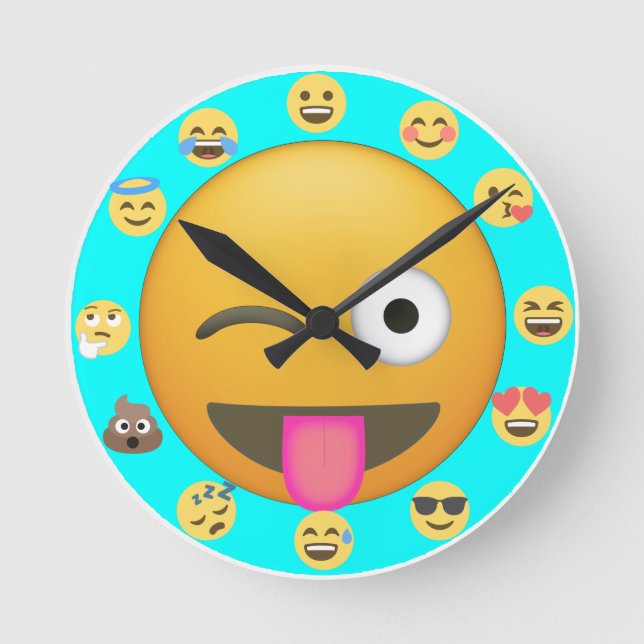 Emoji différents visages pour les nombres Horloge  (Recto)