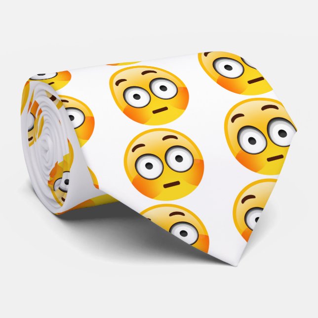 Emoji Embarrassed avec la cravate rincée de joues (Roulé)