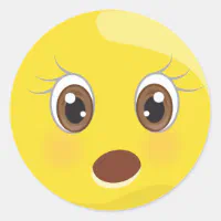 Emoji étonné font face à des autocollants