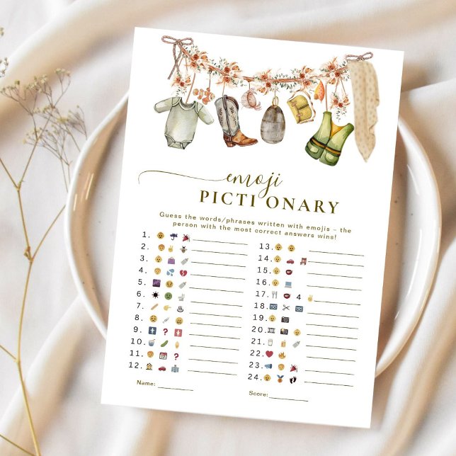 Emoji Pictionary Reel Excité Baby shower de pêche (Créateur téléchargé)