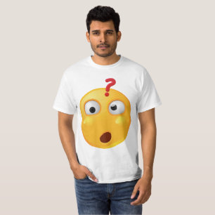 Emoji se demandant sur le T-shirt blanc