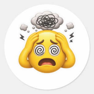 Émoji Suranalyse Anxiété Autocollant