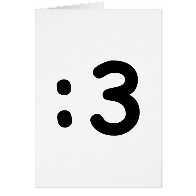 Emoticon visage chat : 3 carte de voeux (Devant)