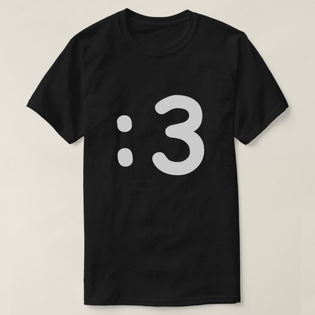 Emoticon visage chat : 3 T-shirt (Design devant)