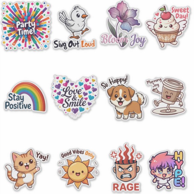 Emotional Emoji Sticker Bundle – Cute Expression S (Devant)