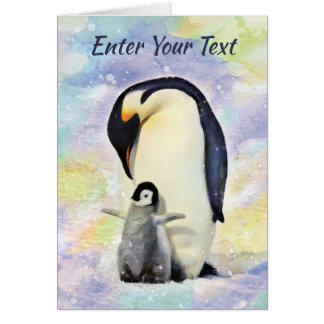 Empereur Penguin avec l'aquarelle de bébé poussin