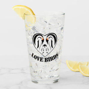 Empereur Penguin Famille Amour Coeur Verre