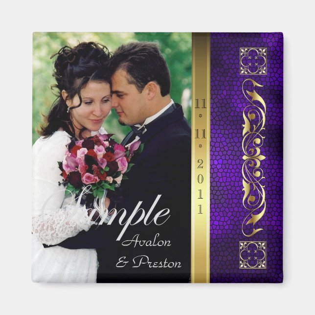 Empereur Purple Photo Enregistrer La Date Magnet (Devant)