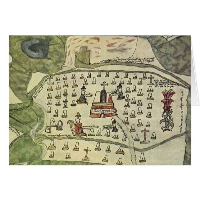Empire aztèque de Montezuma, carte antique du mond (Devant horizontal)