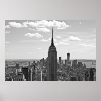 Empire State Building affiche noir et blanc