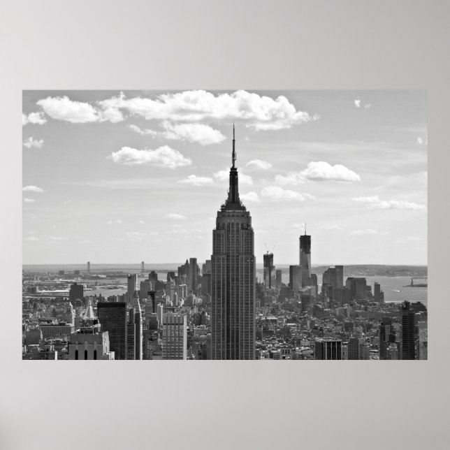 Empire State Building affiche noir et blanc (Devant)