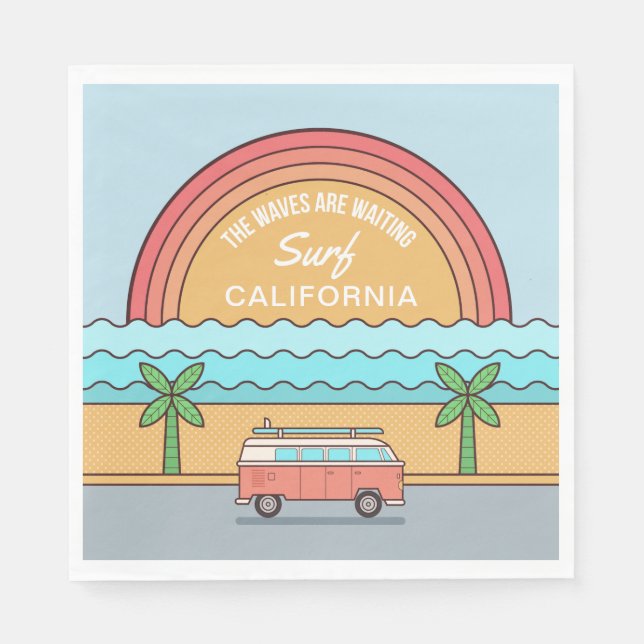 Emplacement personnalisé Serviettes en papier surf (Devant)