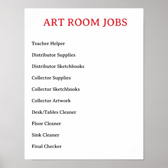 Emplois dans la salle d'ART - Affiche (Devant)