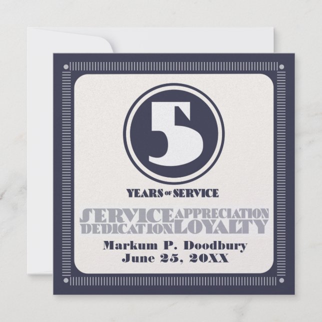 Employé couleur personnalisée 5 ans de service (Devant)