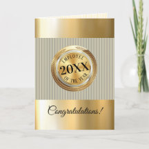 Employé de l'emblème d'or Faux de la carte de l'an