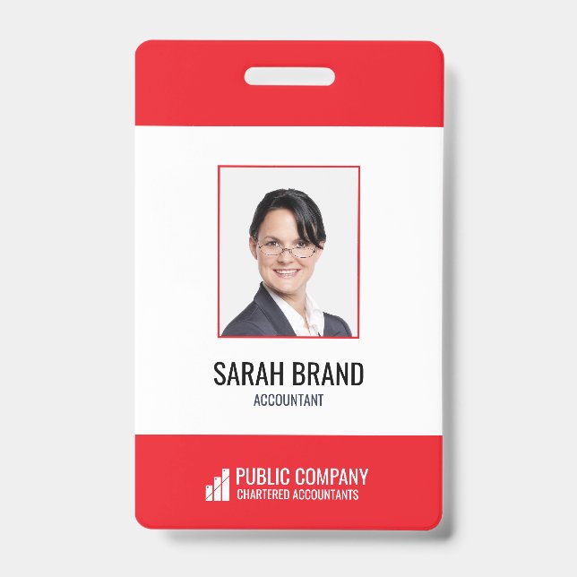 Employé de l'entreprise moderne Badge d'identifica (Avant)