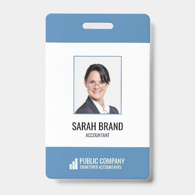 Employé de l'entreprise moderne Badge d'identifica (Avant)