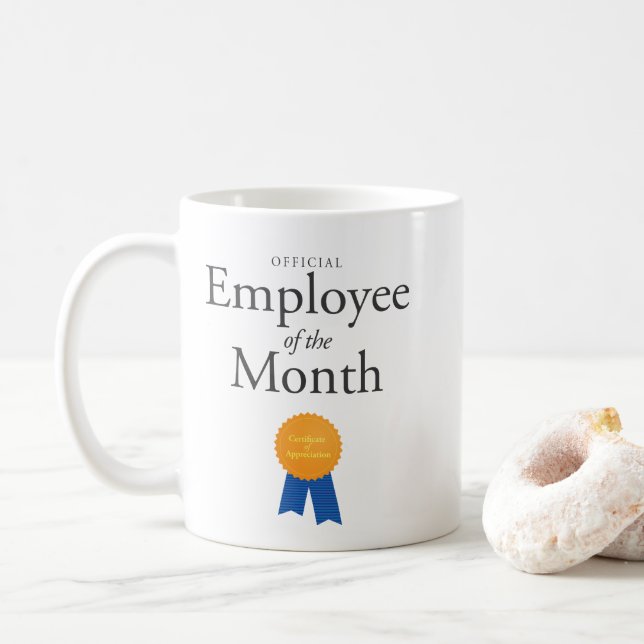 Employé du mois sur la tasse de café (Avec donut)