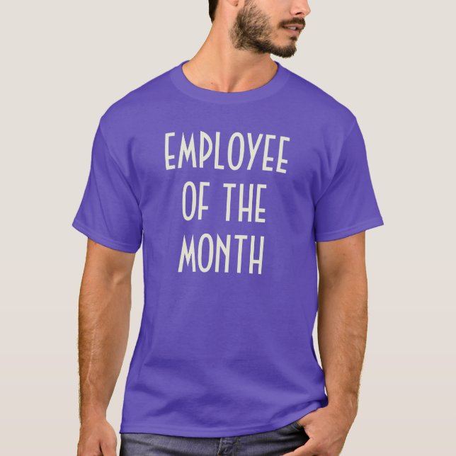 Employé du mois T-shirt beige violet (Devant)